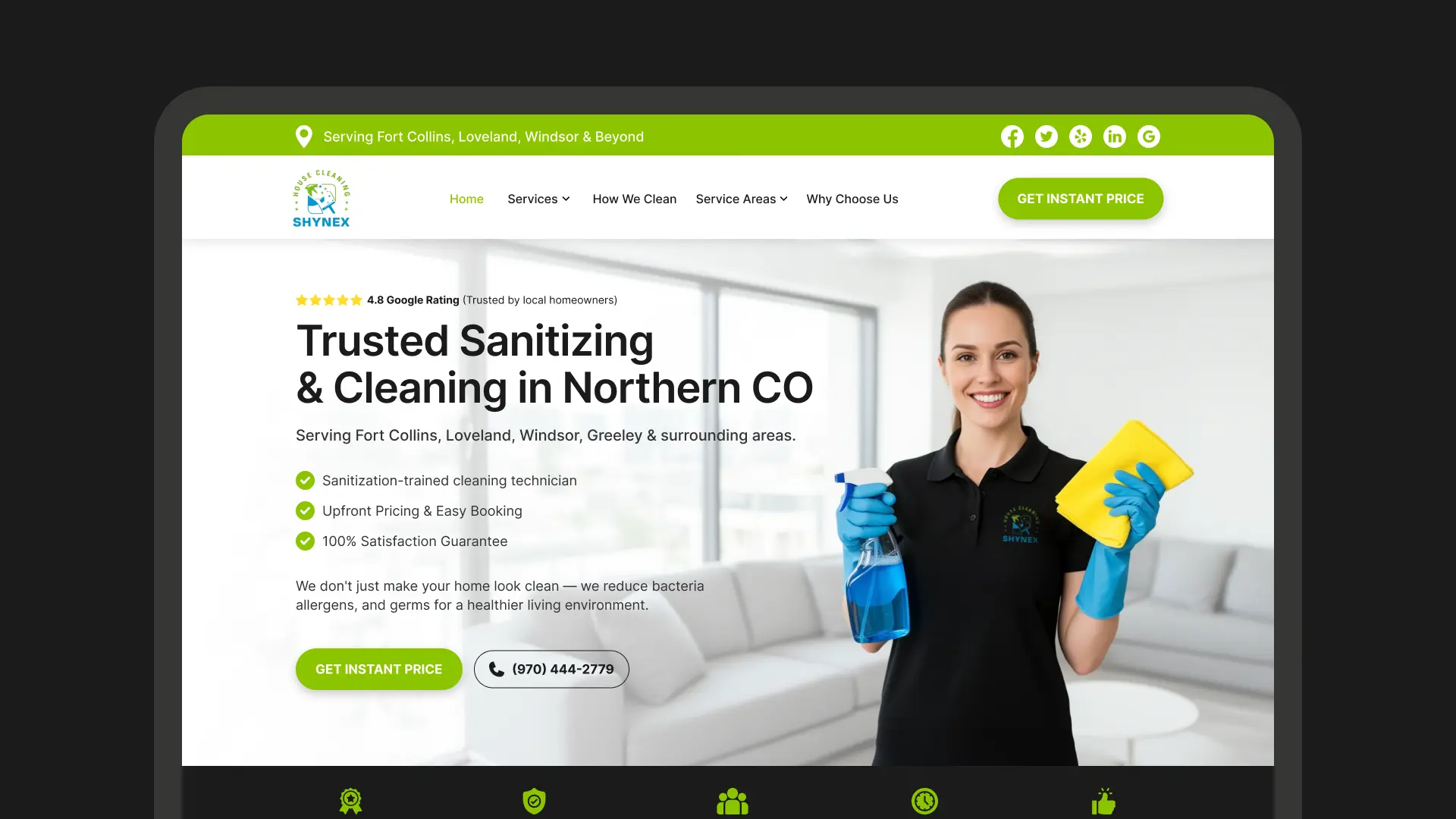 Northern Colorado Cleaning website design by Haxan