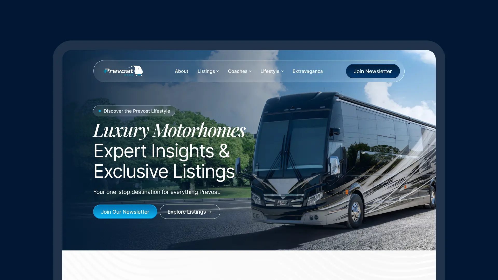 Prevost Plus website design by Haxan
