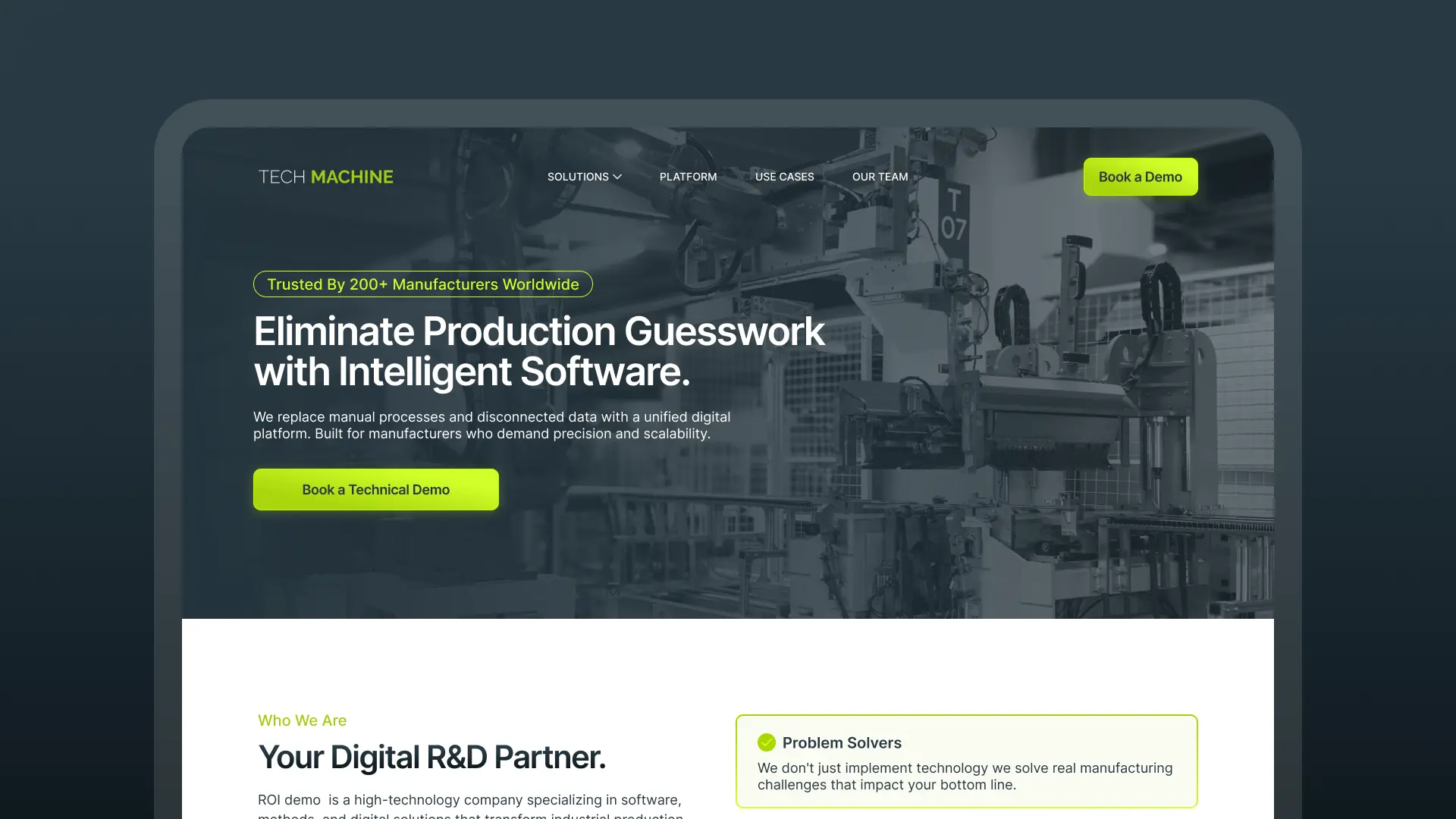 Tech Machine website design by Haxan